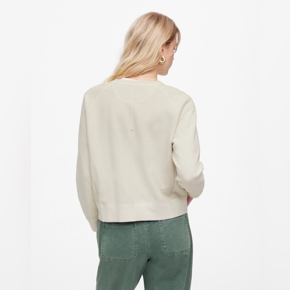 Madewell Cream Garment Dyed Crewneck Sweatshirt Women’s Size XS NEW Pullover - Picture 3 of 6